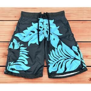Hawaii Five 0 Surf Co Men's Size M Unisex Colorful Flower Swimming Trunks